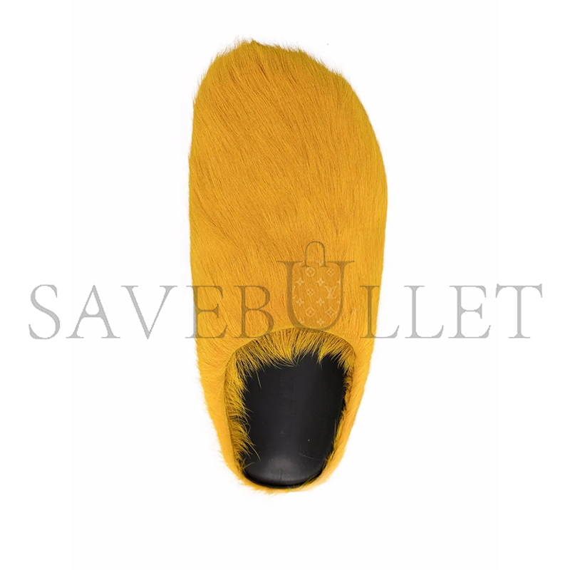 MARNI FUSSBET SABOT CALF-HAIR SLIPPERS 
